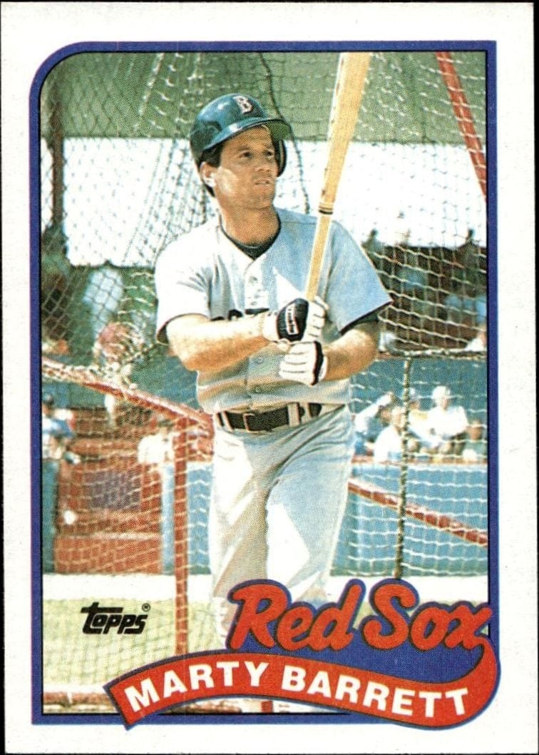 Marty Barrett 1989 Topps #155 Baseball Trading Card - Front 1989 Topps Marty Barrett #155 baseball trading card front