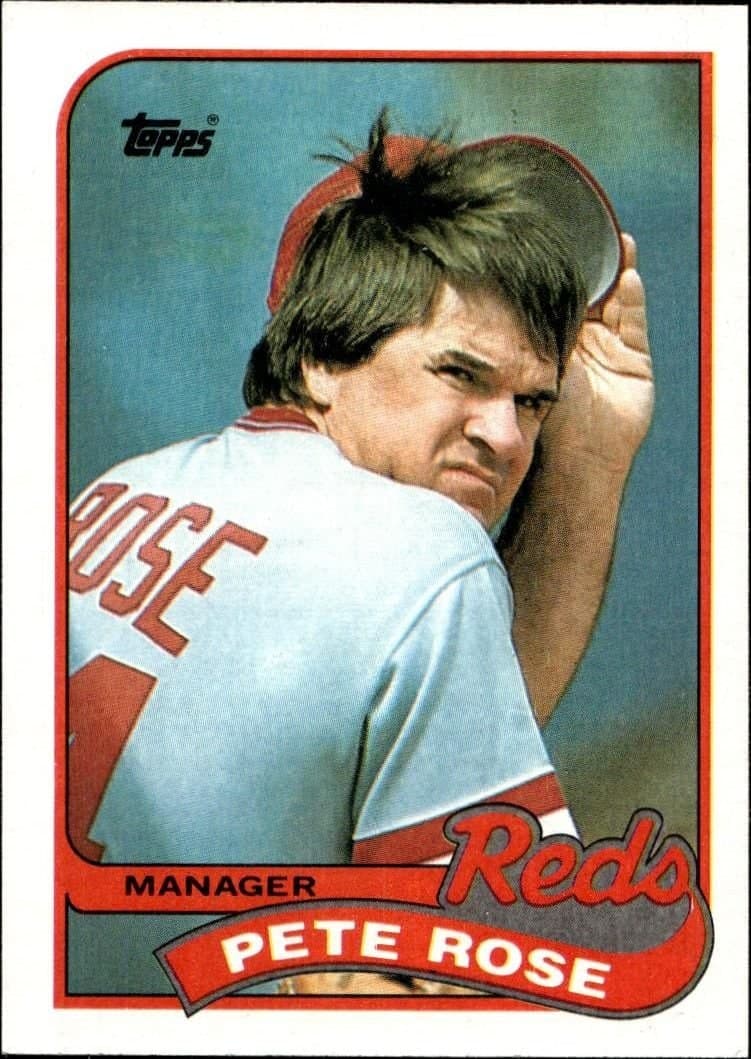 Pete Rose 1989 Topps #505 Baseball Trading Card - Front 1989 Topps Pete Rose #505 baseball trading card front