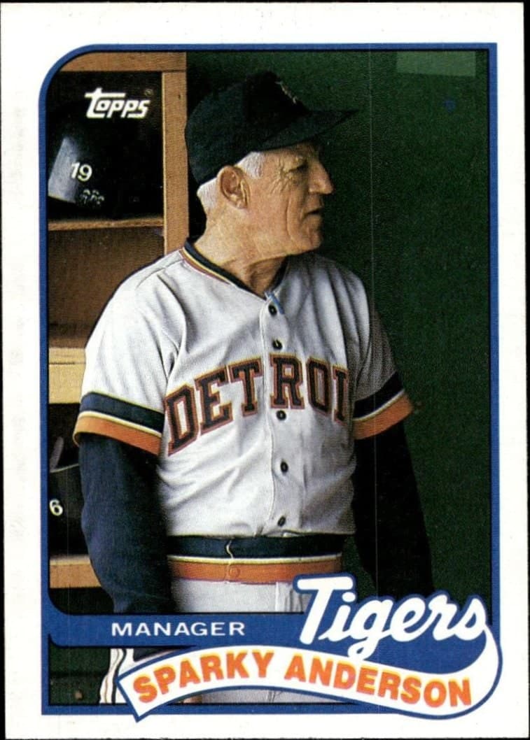 Sparky Anderson 1989 Topps #193 Baseball Trading Card - Front 1989 Topps Sparky Anderson #193 baseball trading card front