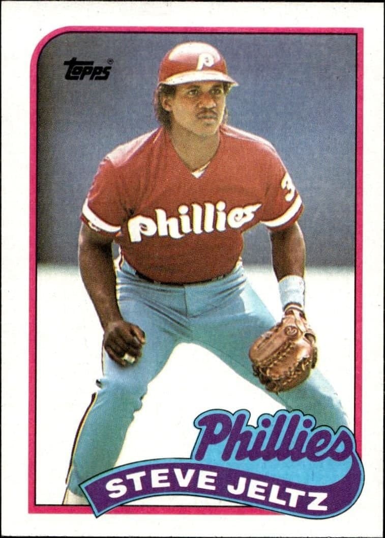 Steve Jeltz 1989 Topps #707 Baseball Trading Card - Front 1989 Topps Steve Jeltz #707 baseball trading card front