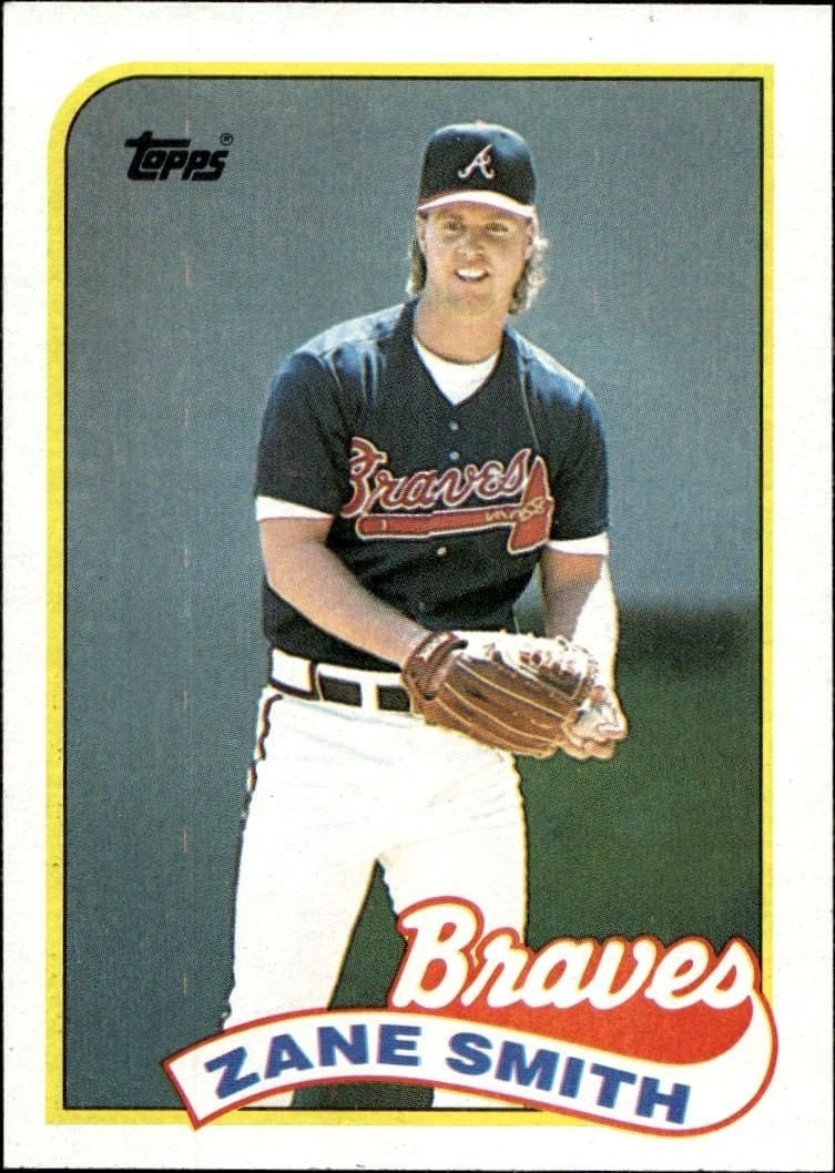 Zane Smith 1989 Topps #688 Baseball Trading Card - Front 1989 Topps Zane Smith #688 baseball trading card front
