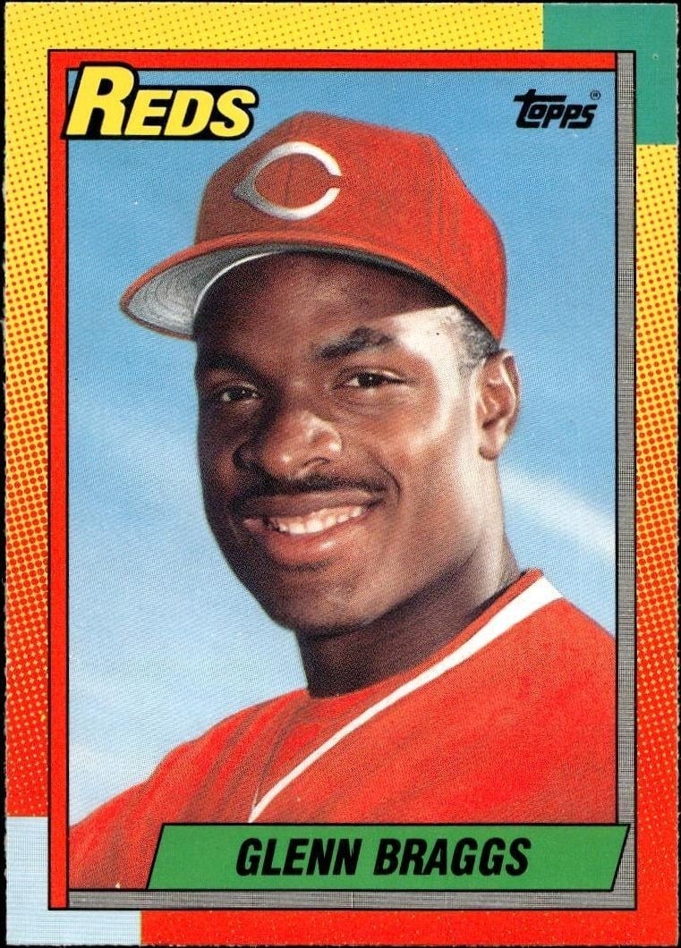 Glenn Braggs 1990 Topps Traded #13T Baseball Trading Card - Front 1990 Topps Traded Glenn Braggs #13T baseball trading card front