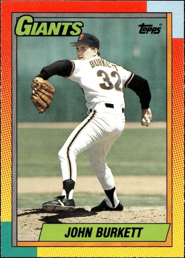 John Burkett 1990 Topps Traded #16T Baseball Trading Card - Front 1990 Topps Traded John Burkett #16T baseball trading card front