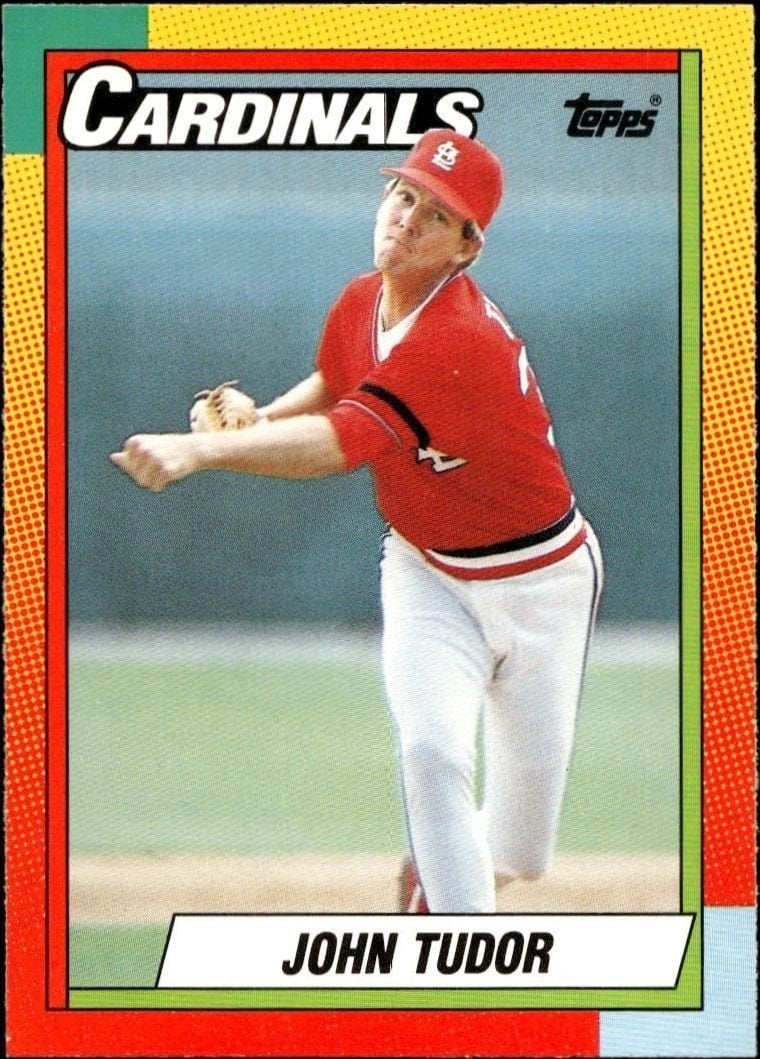 John Tudor 1990 Topps Traded #124T Baseball Trading Card - Front 1990 Topps Traded John Tudor #124T baseball trading card front