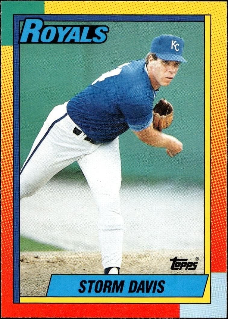 Storm Davis 1990 Topps Traded #25T Baseball Trading Card - Front 1990 Topps Traded Storm Davis #25T baseball trading card front