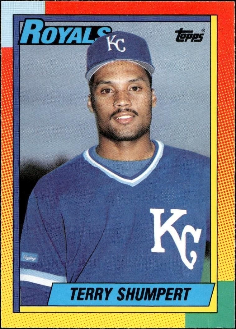 Terry Shumpert 1990 Topps Traded #114T Baseball Trading Card - Front 1990 Topps Traded Terry Shumpert #114T baseball trading card front