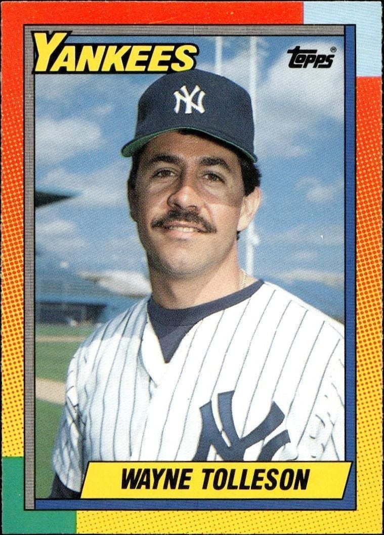 Wayne Tolleson 1990 Topps Traded #123T Baseball Trading Card - Front 1990 Topps Traded Wayne Tolleson #123T baseball trading card front
