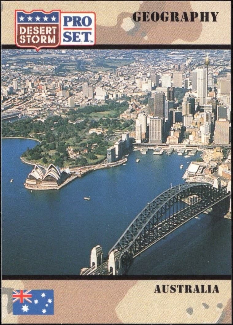 Australia 1991 Pro Set Desert Storm #3 Military Trading Card - Front 1991 Pro Set Desert Storm Australia #3 military trading card front