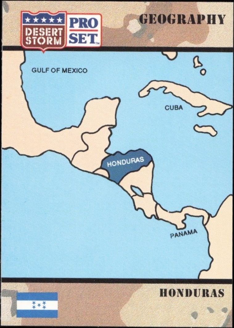 Honduras 1991 Pro Set Desert Storm #21 Military Trading Card - Front 1991 Pro Set Desert Storm Honduras #21 military trading card front