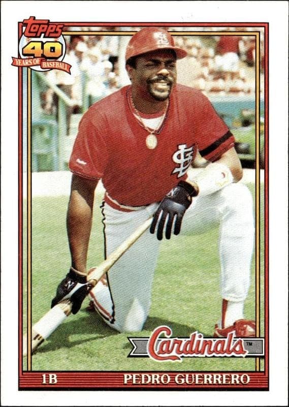 1991 Topps Pedro Guerrero #20 trading card