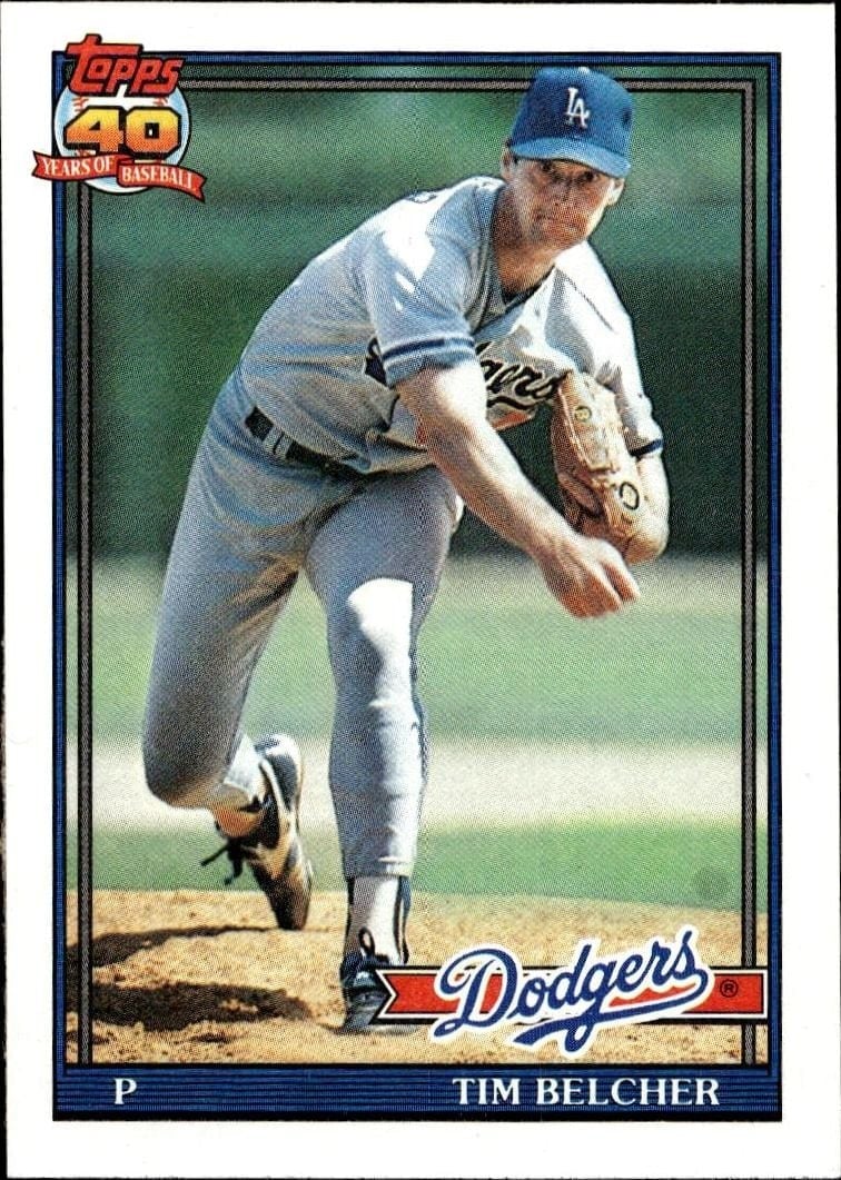 Tim Belcher 1991 Topps #25 Baseball Trading Card - Front 1991 Topps Tim Belcher #25 baseball trading card front