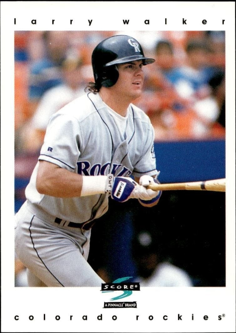 Larry Walker 1997 Pinnacle Score #176 Baseball Trading Card - Front 1997 Pinnacle Score Larry Walker #176 baseball trading card front