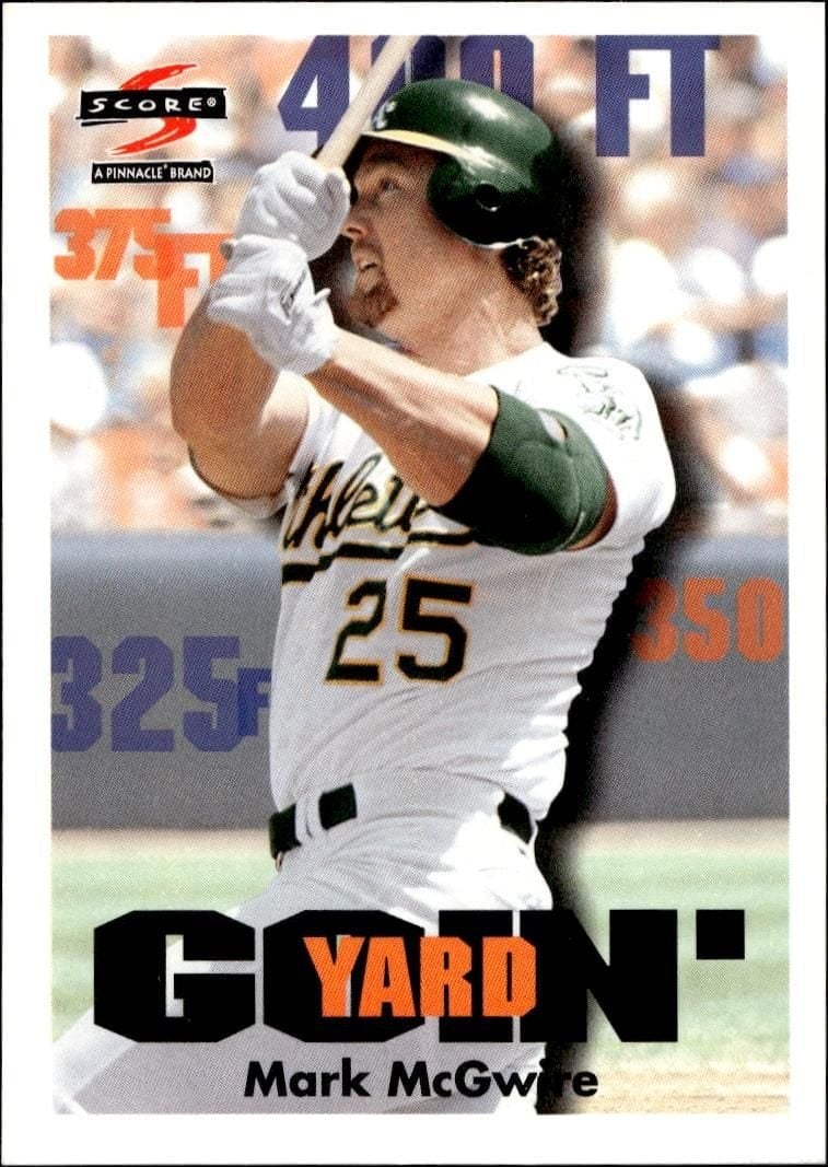 Mark McGwire 1997 Pinnacle Score #511 Baseball Trading Card - Front 1997 Pinnacle Score Mark McGwire #511 baseball trading card front