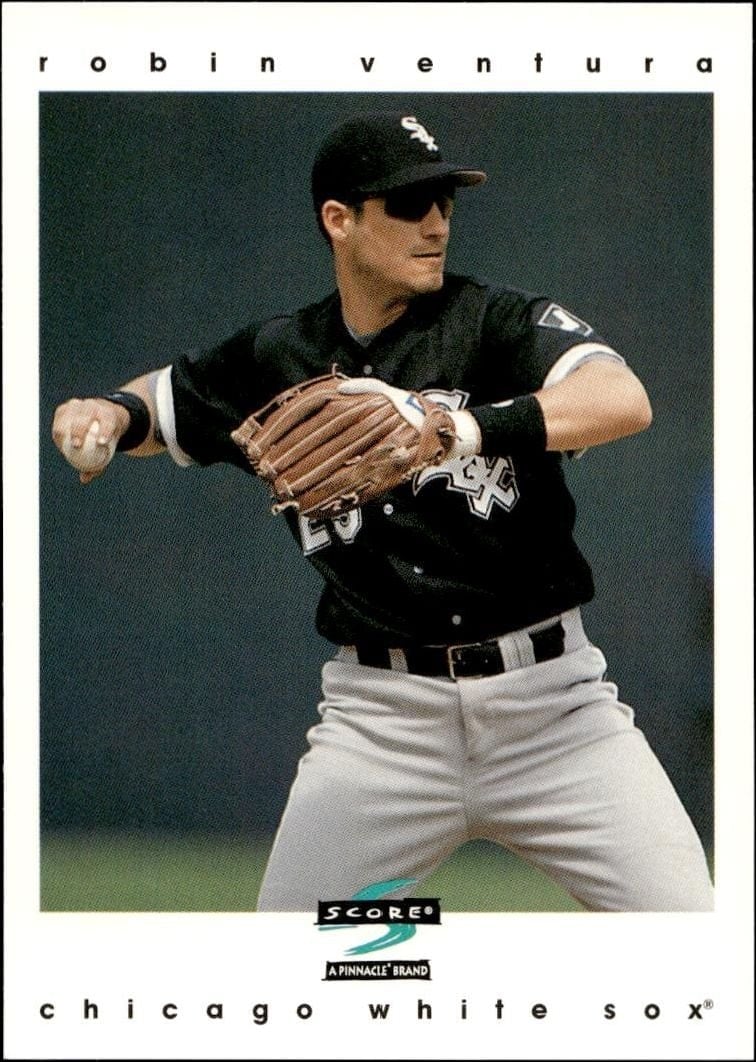 Robin Ventura 1997 Pinnacle Score #8 Baseball Trading Card - Front 1997 Pinnacle Score Robin Ventura #8 baseball trading card front