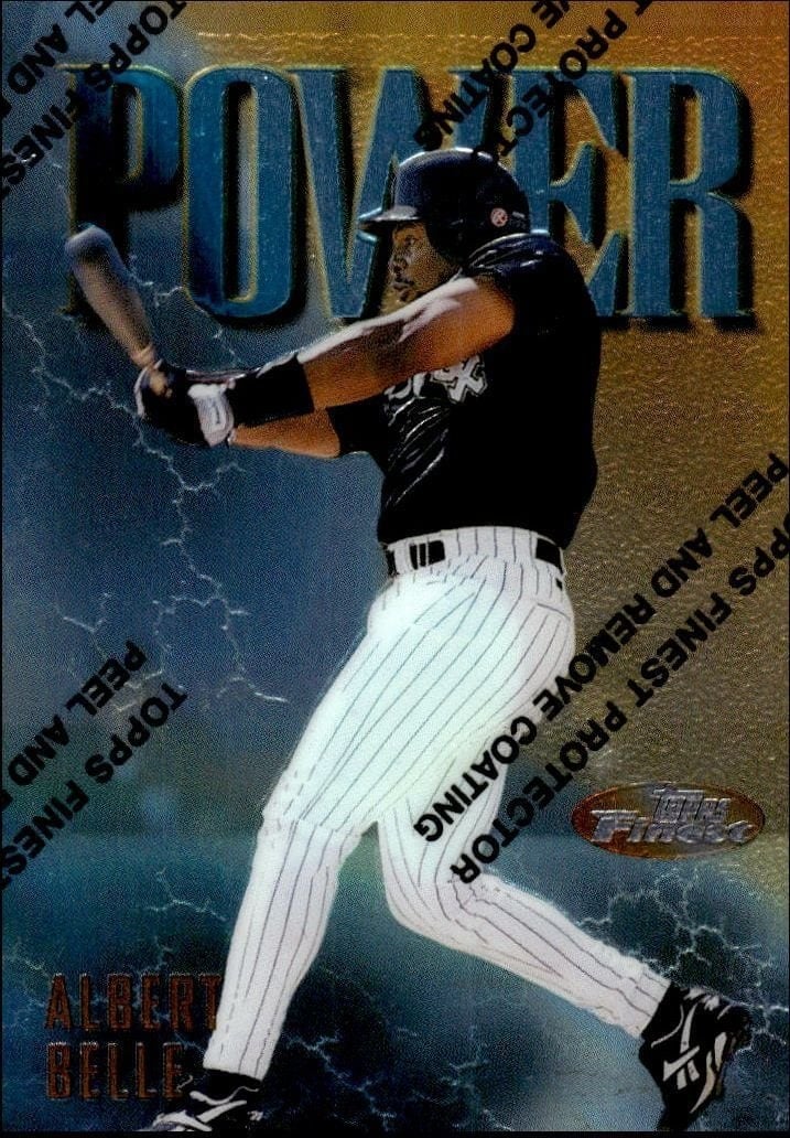 Albert Belle 1997 Topps Finest #240 Baseball Trading Card - Front 1997 Topps Finest Albert Belle #240 baseball trading card front