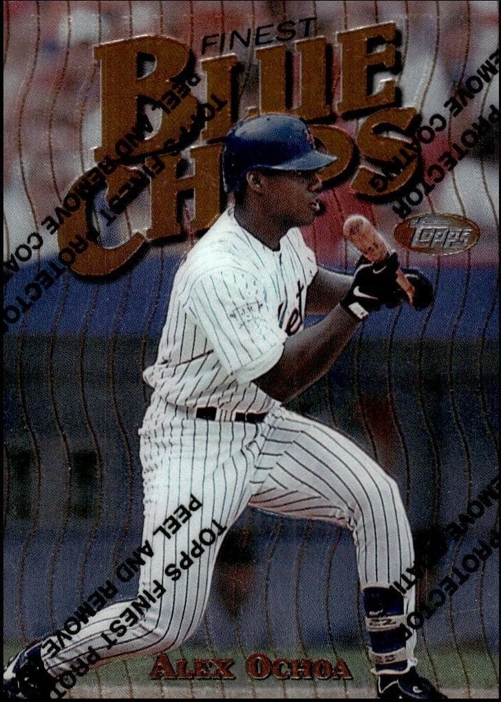 Alex Ochoa 1997 Topps Finest #200 Baseball Trading Card - Front 1997 Topps Finest Alex Ochoa #200 baseball trading card front