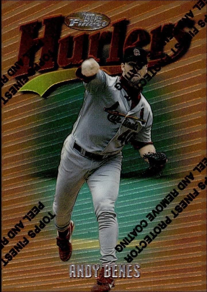 Andy Benes 1997 Topps Finest #34 Baseball Trading Card - Front 1997 Topps Finest Andy Benes #34 baseball trading card front
