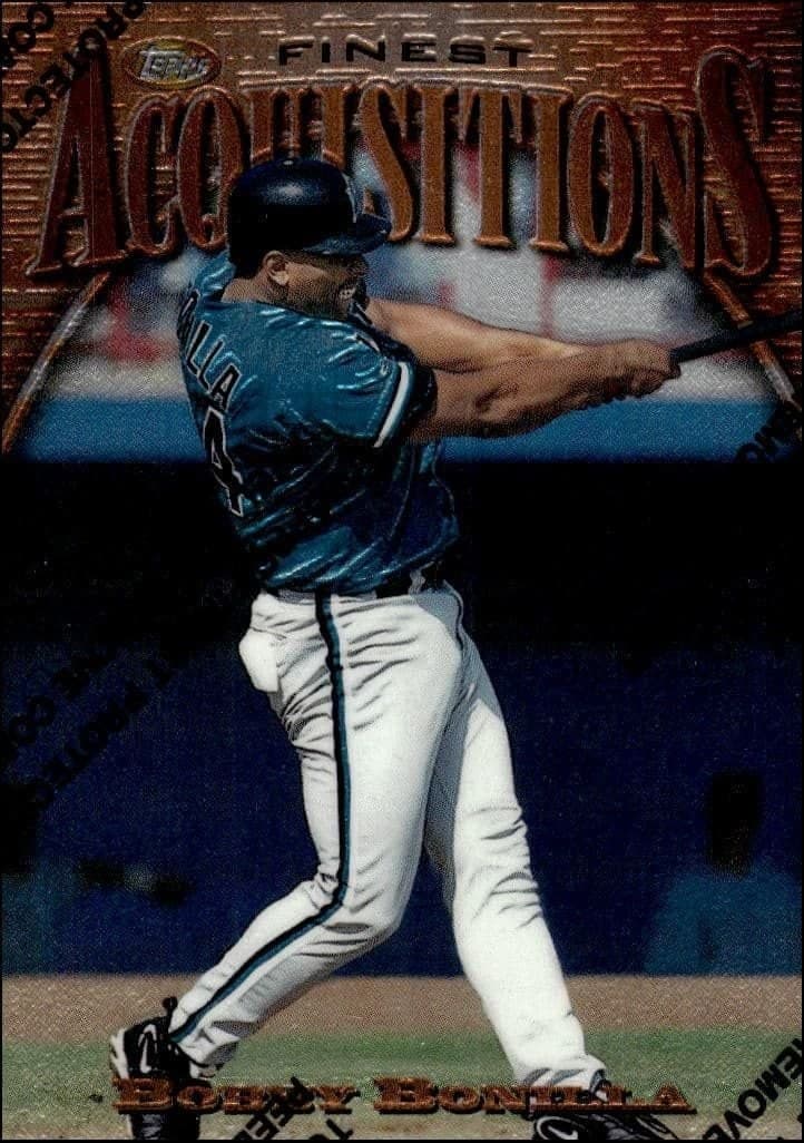 Bobby Bonilla 1997 Topps Finest #199 Baseball Trading Card - Front 1997 Topps Finest Bobby Bonilla #199 baseball trading card front
