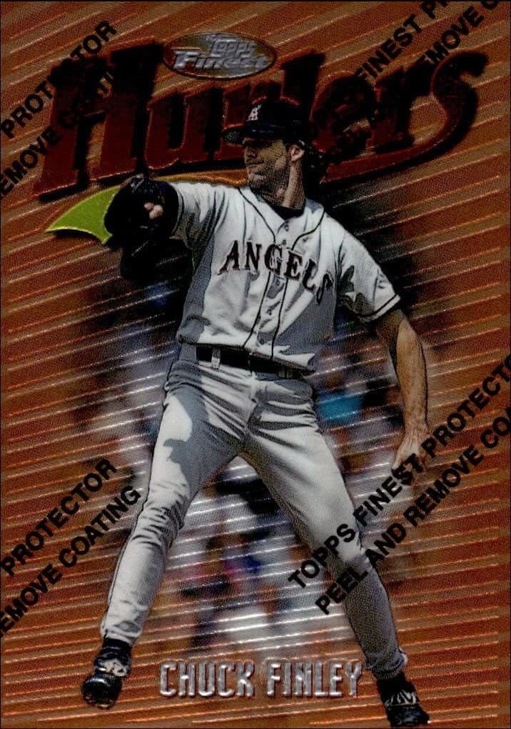 Chuck Finley 1997 Topps Finest #53 Baseball Trading Card - Front 1997 Topps Finest Chuck Finley #53 baseball trading card front