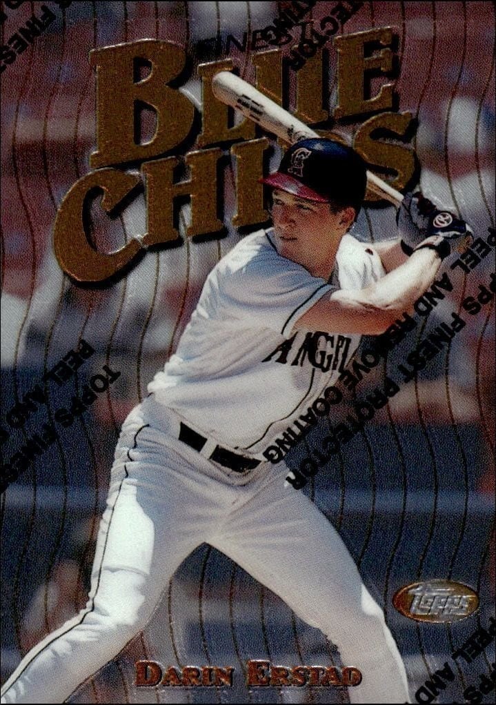Darin Erstad 1997 Topps Finest #37 Baseball Trading Card - Front 1997 Topps Finest Darin Erstad #37 baseball trading card front