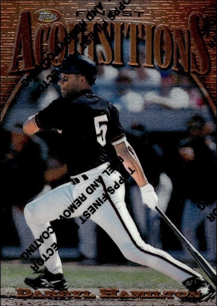 Darryl Hamilton 1997 Topps Finest #210 Baseball Trading Card - Front 1997 Topps Finest Darryl Hamilton #210 baseball trading card front