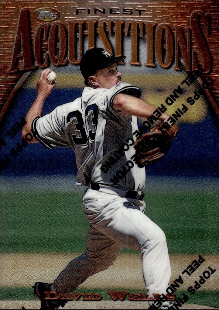 David Wells 1997 Topps Finest #179 Baseball Trading Card - Front 1997 Topps Finest David Wells #179 baseball trading card front