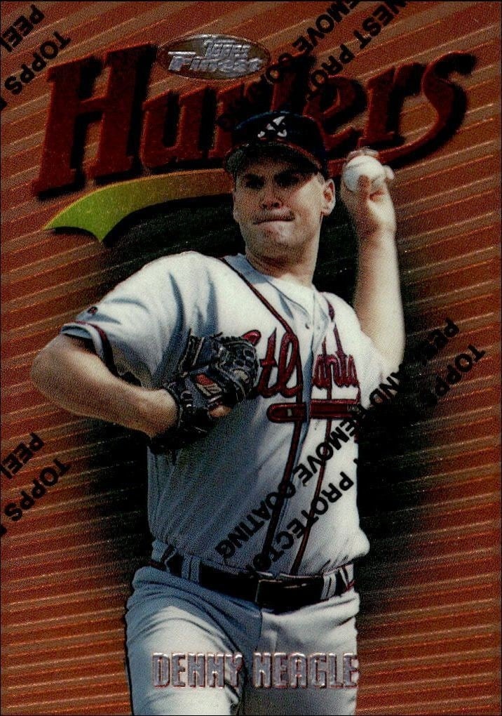 Denny Heagle 1997 Topps Finest #80 Baseball Trading Card - Front 1997 Topps Finest Denny Heagle #80 baseball trading card front