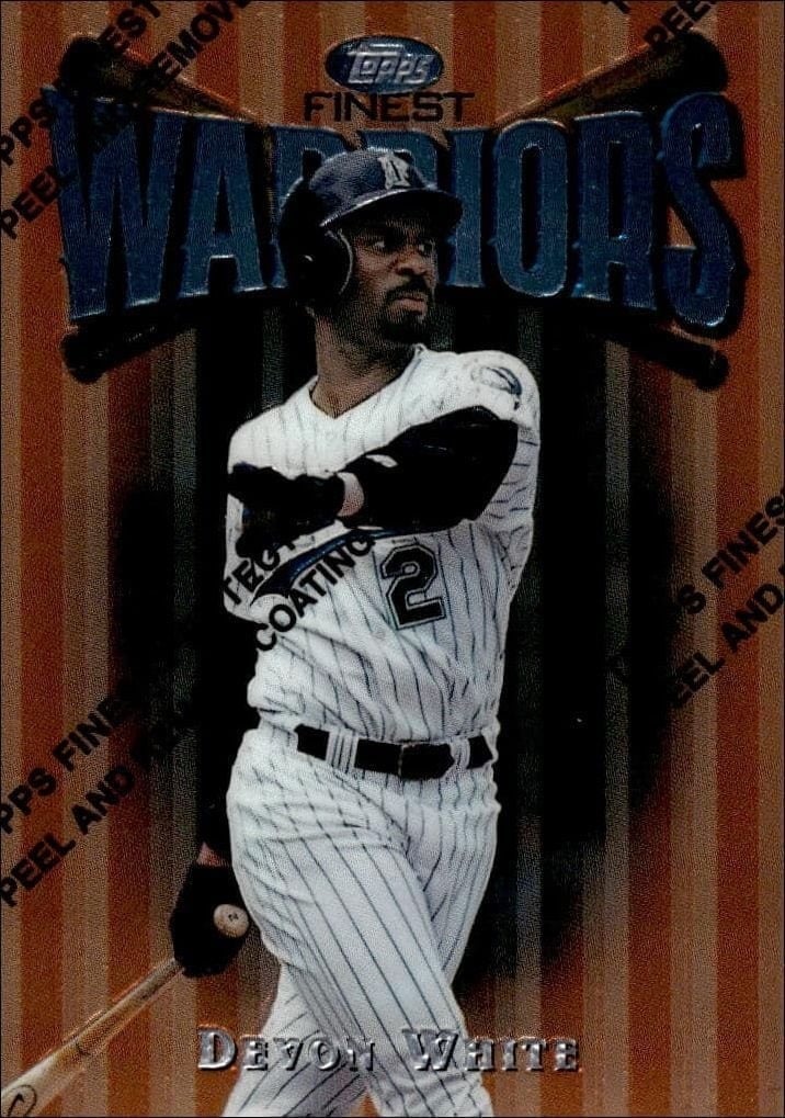 Devon White 1997 Topps Finest #83 Baseball Trading Card - Front 1997 Topps Finest Devon White #83 baseball trading card front