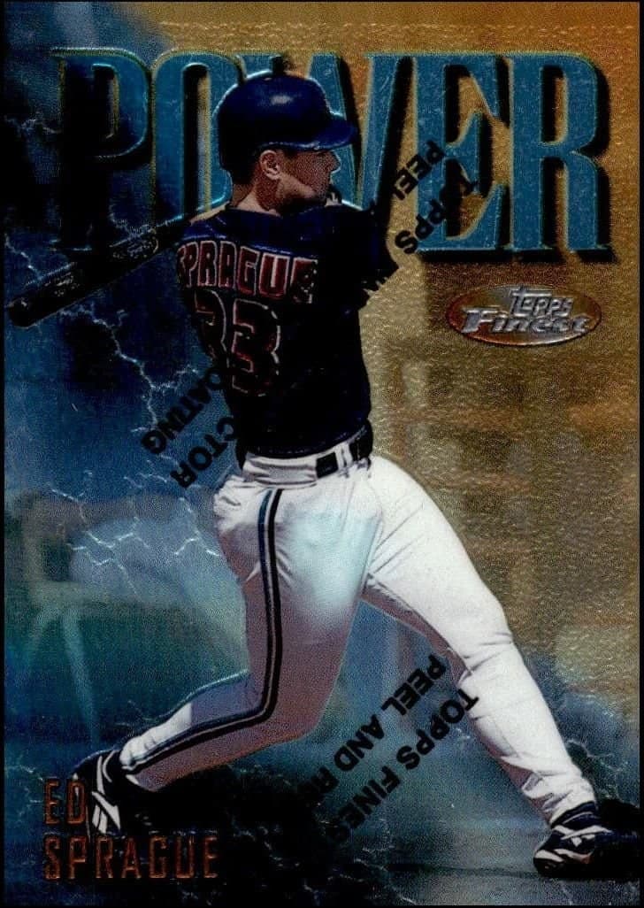 Ed Sprague 1997 Topps Finest #257 Baseball Trading Card - Front 1997 Topps Finest Ed Sprague #257 baseball trading card front