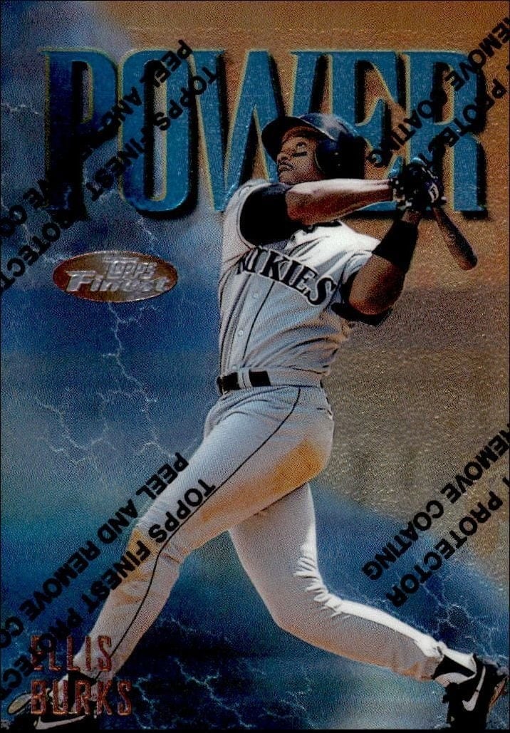 Ellis Burks 1997 Topps Finest #75 Baseball Trading Card - Front 1997 Topps Finest Ellis Burks #75 baseball trading card front