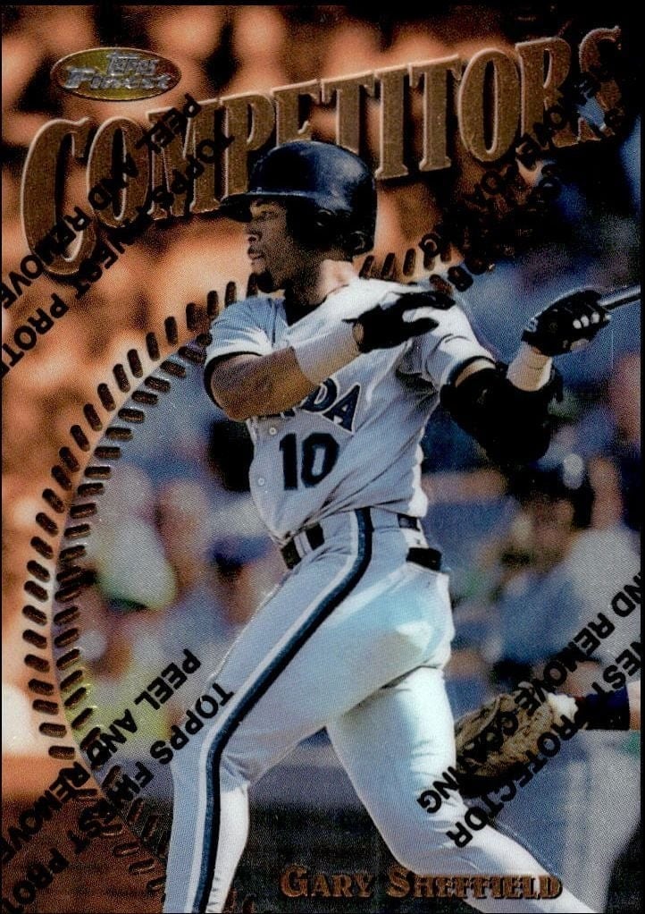 Gary Sheffield 1997 Topps Finest #176 Baseball Trading Card - Front 1997 Topps Finest Gary Sheffield #176 baseball trading card front