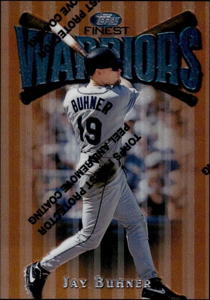 Jay Buhner 1997 Topps Finest #35 Baseball Trading Card - Front 1997 Topps Finest Jay Buhner #35 baseball trading card front