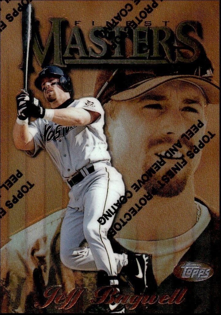 Jeff Bagwell 1997 Topps Finest #10 Baseball Trading Card - Front 1997 Topps Finest Jeff Bagwell #10 baseball trading card front