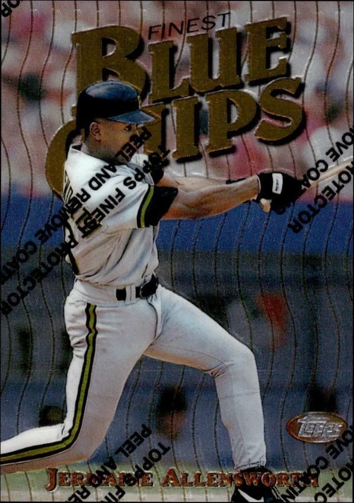 Jermaine Allensworth 1997 Topps Finest #67 Baseball Trading Card - Front 1997 Topps Finest Jermaine Allensworth #67 baseball trading card front