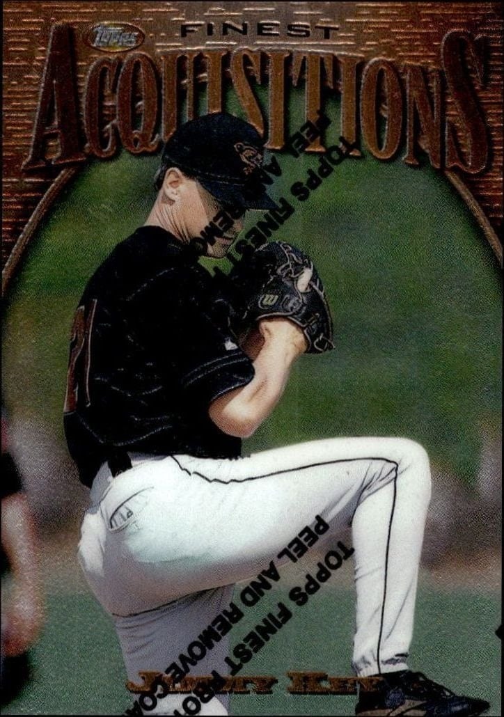 Jimmy Key 1997 Topps Finest #211 Baseball Trading Card - Front 1997 Topps Finest Jimmy Key #211 baseball trading card front