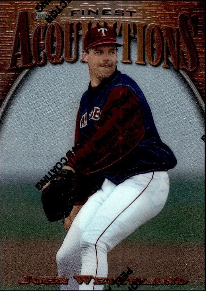 John Wetteland 1997 Topps Finest #222 Baseball Trading Card - Front 1997 Topps Finest John Wetteland #222 baseball trading card front