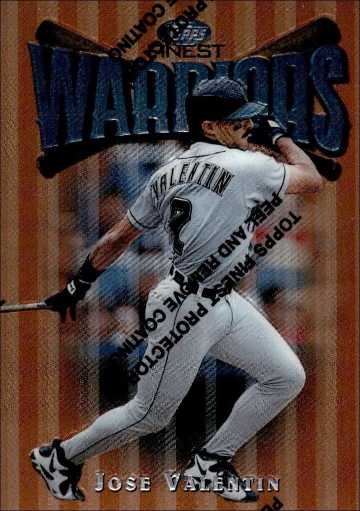 Jose Valentin 1997 Topps Finest #42 Baseball Trading Card - Front 1997 Topps Finest Jose Valentin #42 baseball trading card front