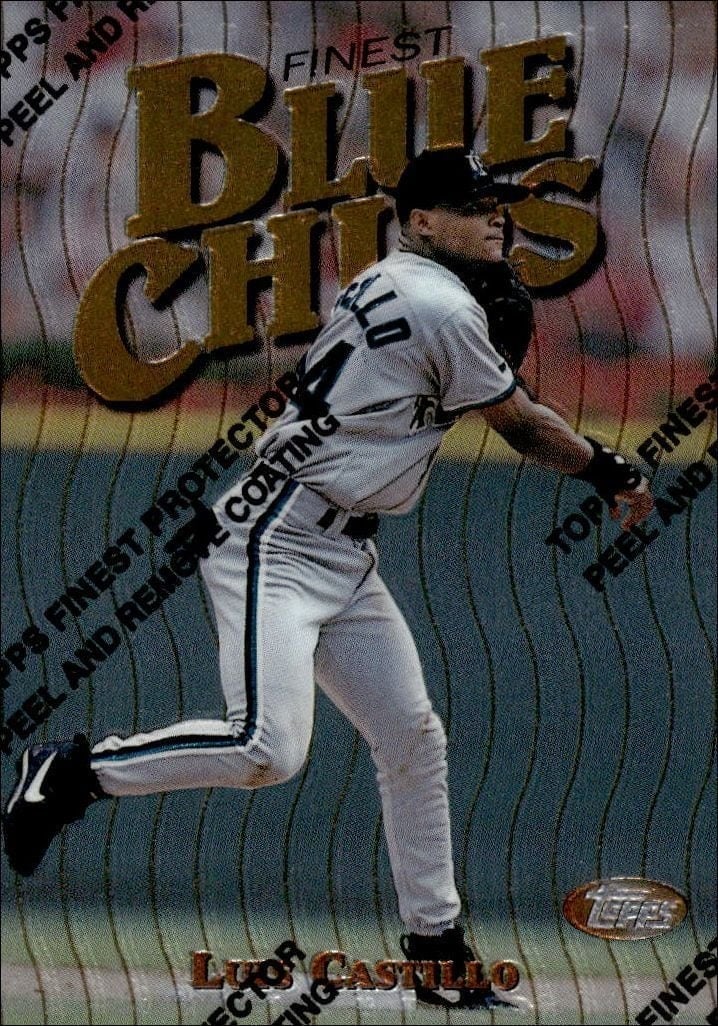 Luis Castillo 1997 Topps Finest #46 Baseball Trading Card - Front 1997 Topps Finest Luis Castillo #46 baseball trading card front