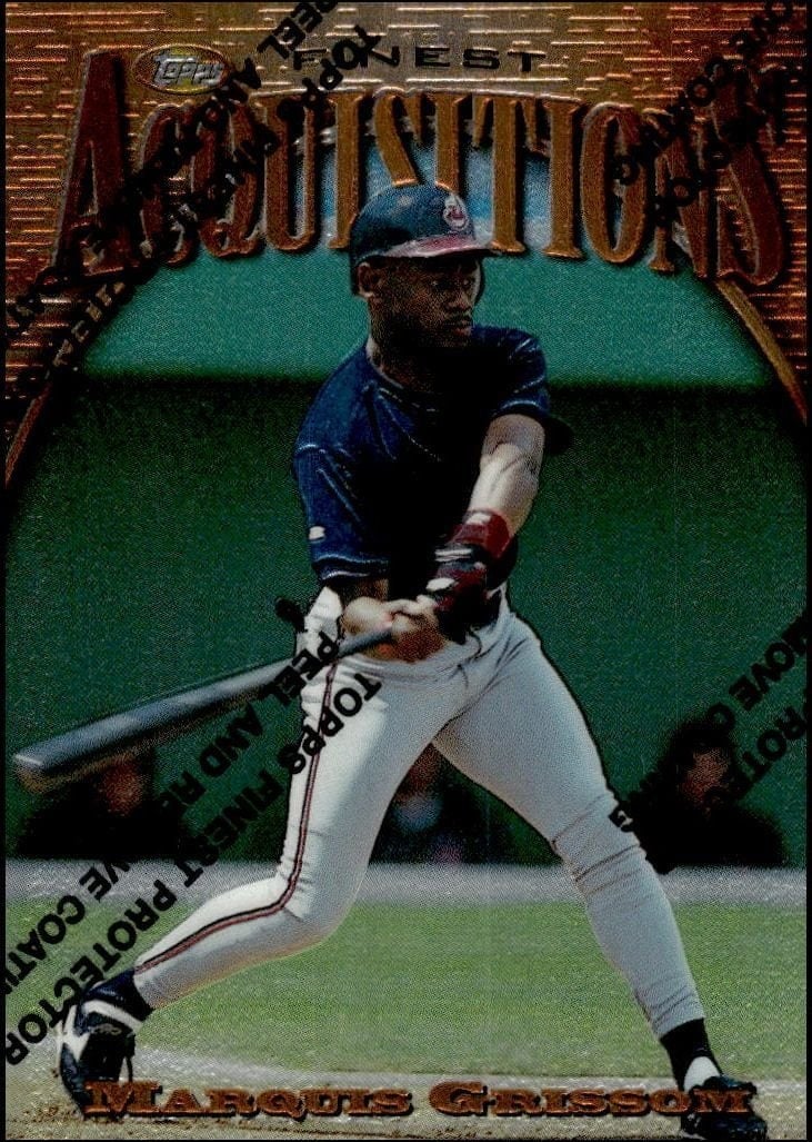 Marquis Grissom 1997 Topps Finest #219 Baseball Trading Card - Front 1997 Topps Finest Marquis Grissom #219 baseball trading card front