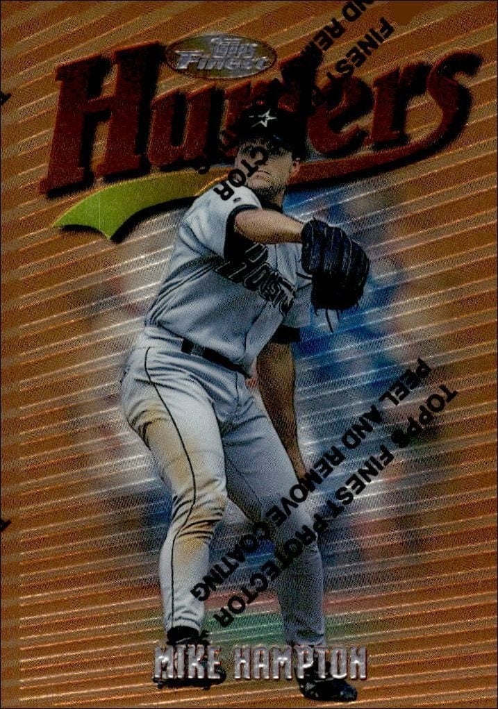 Mike Hampton 1997 Topps Finest #64 Baseball Trading Card - Front 1997 Topps Finest Mike Hampton #64 baseball trading card front