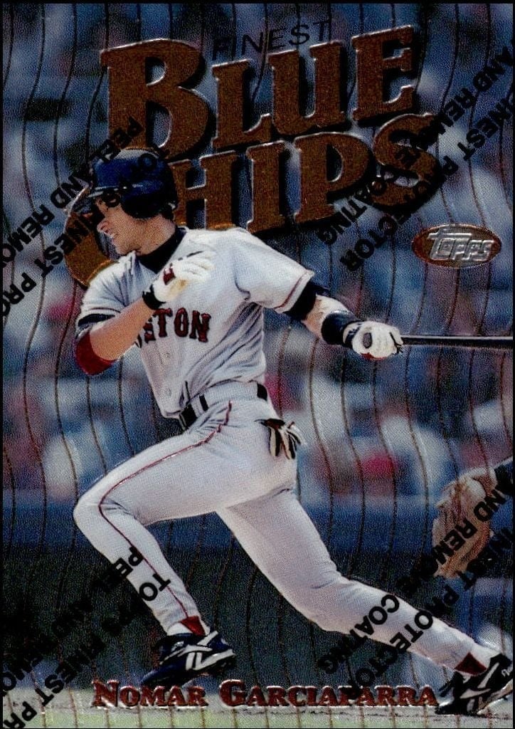 Nomar Garciaparra 1997 Topps Finest #41 Baseball Trading Card - Front 1997 Topps Finest Nomar Garciaparra #41 baseball trading card front