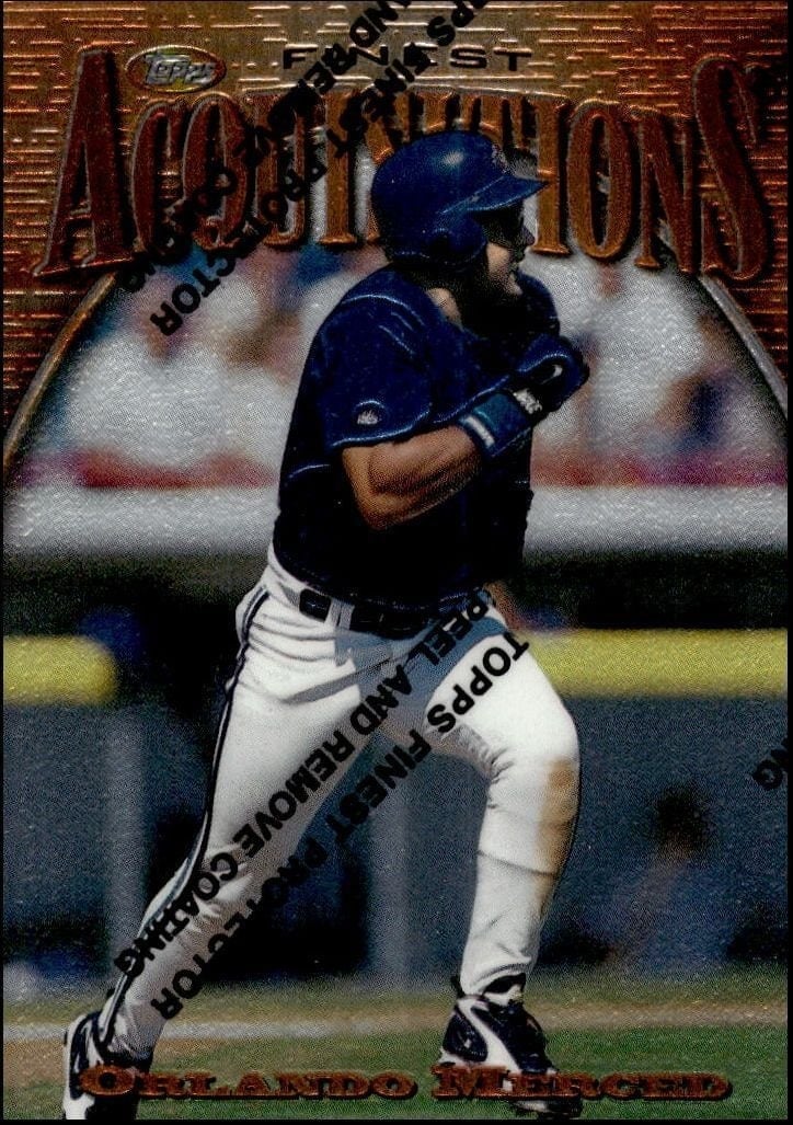 Orlando Merced 1997 Topps Finest #196 Baseball Trading Card - Front 1997 Topps Finest Orlando Merced #196 baseball trading card front