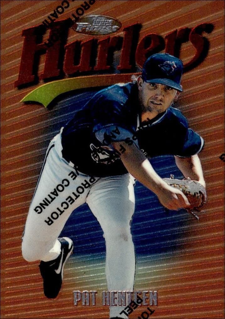 Pat Hentgen 1997 Topps Finest #43 Baseball Trading Card - Front 1997 Topps Finest Pat Hentgen #43 baseball trading card front