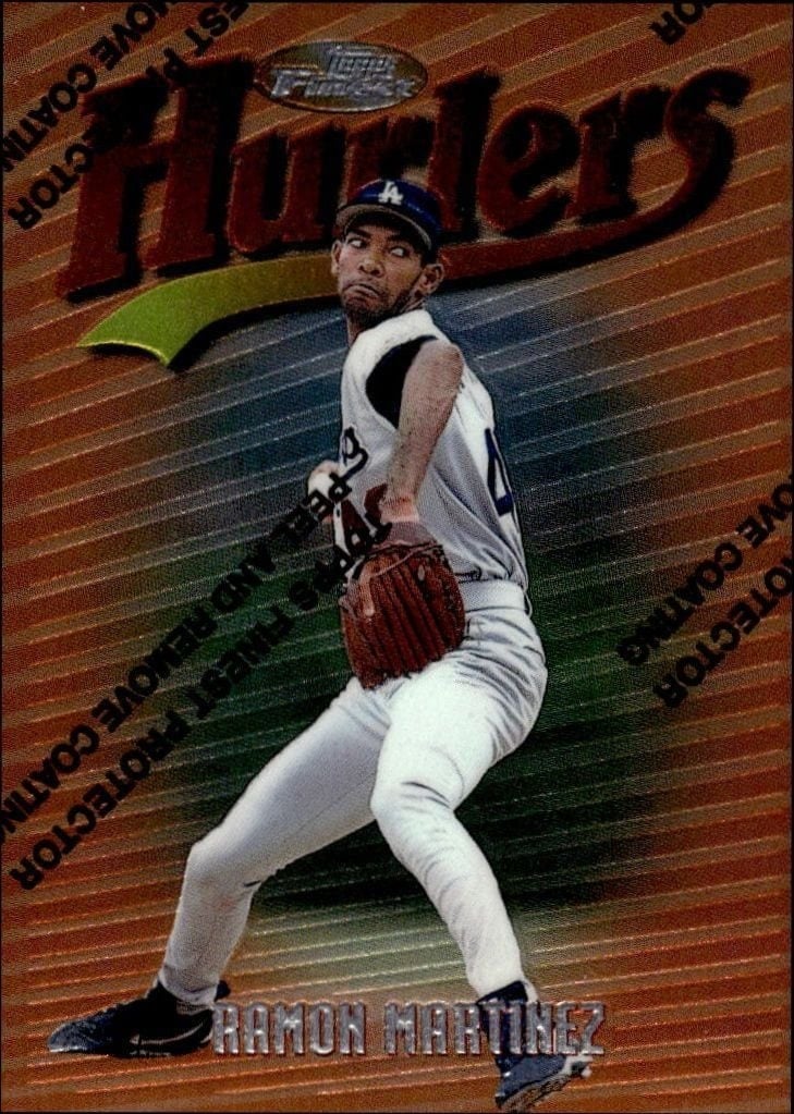Ramon Martinez 1997 Topps Finest #31 Baseball Trading Card - Front 1997 Topps Finest Ramon Martinez #31 baseball trading card front