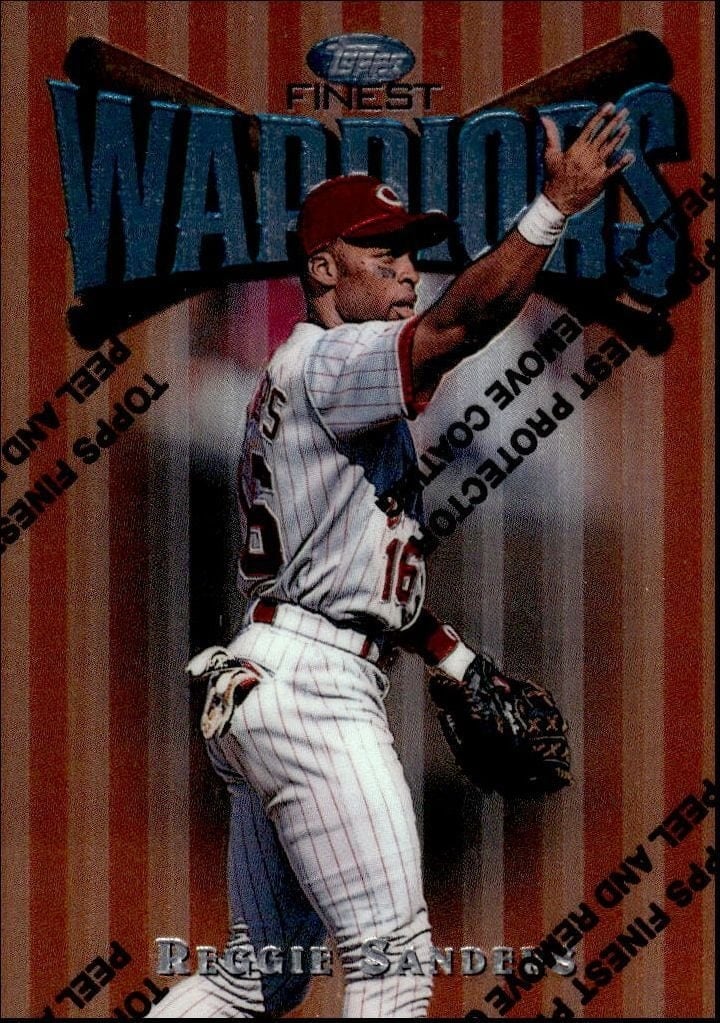 Reggie Sanders 1997 Topps Finest #14 Baseball Trading Card - Front 1997 Topps Finest Reggie Sanders #14 baseball trading card front