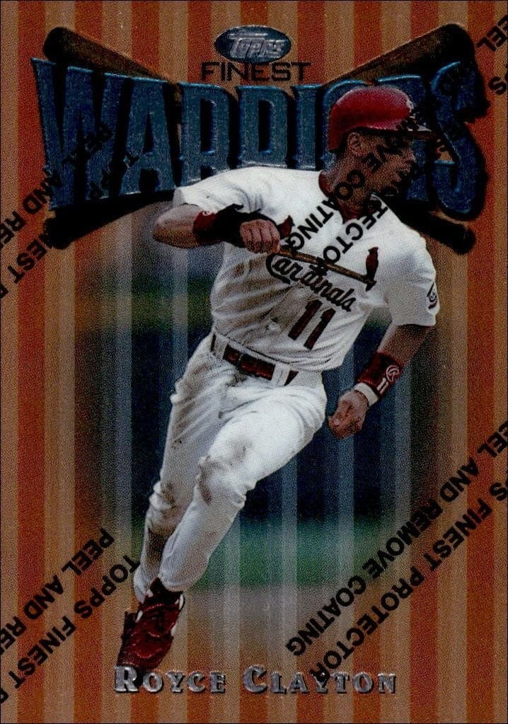 Royce Clayton 1997 Topps Finest #56 Baseball Trading Card - Front 1997 Topps Finest Royce Clayton #56 baseball trading card front