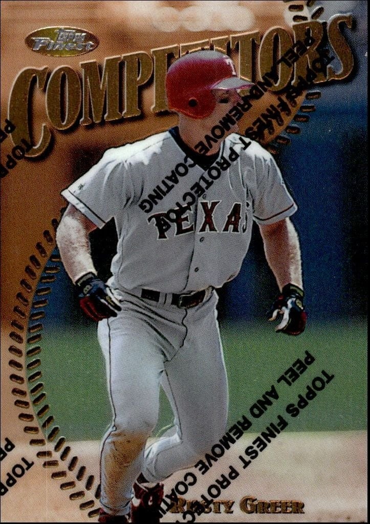 Rusty Greer 1997 Topps Finest #193 Baseball Trading Card - Front 1997 Topps Finest Rusty Greer #193 baseball trading card front