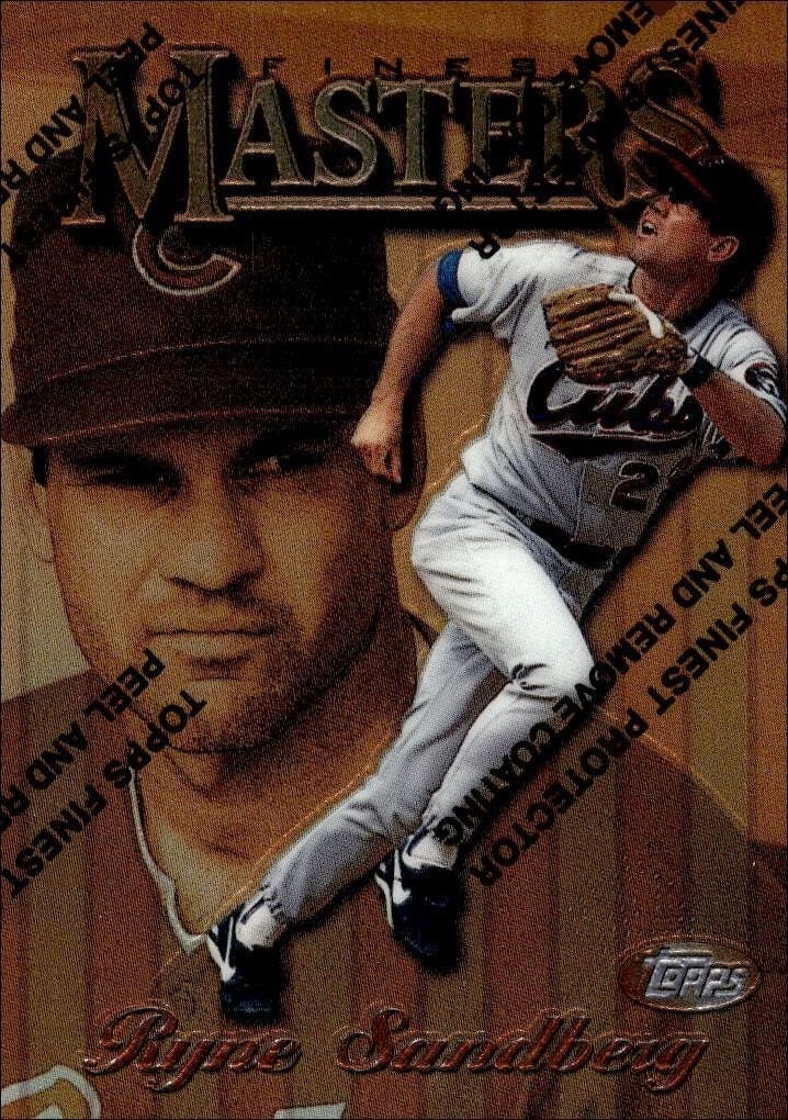 Ryne Sandberg 1997 Topps Finest #2 Baseball Trading Card - Front 1997 Topps Finest Ryne Sandberg #2 baseball trading card front