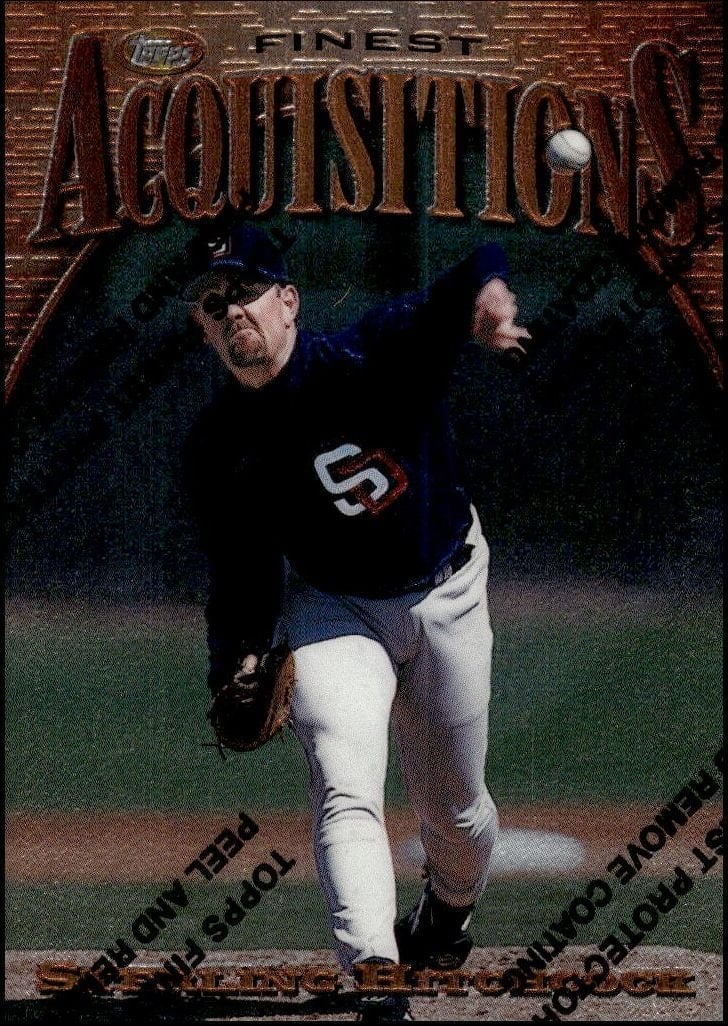Sterling Hitchcock 1997 Topps Finest #239 Baseball Trading Card - Front 1997 Topps Finest Sterling Hitchcock #239 baseball trading card front