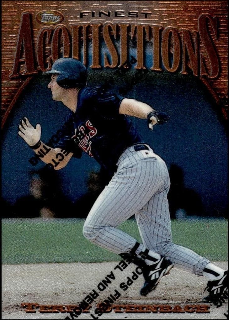 Terry Steinbach 1997 Topps Finest #241 Baseball Trading Card - Front 1997 Topps Finest Terry Steinbach #241 baseball trading card front